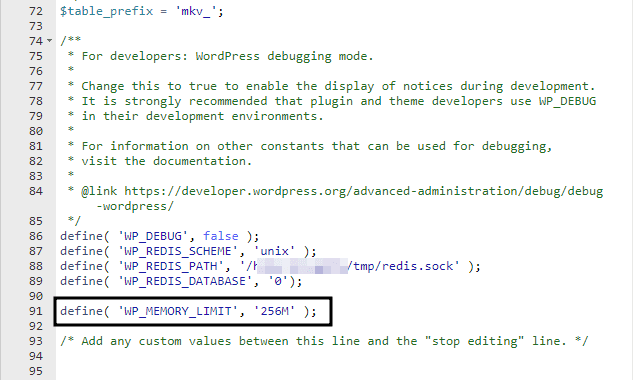 WP_MEMORY_LIMIT