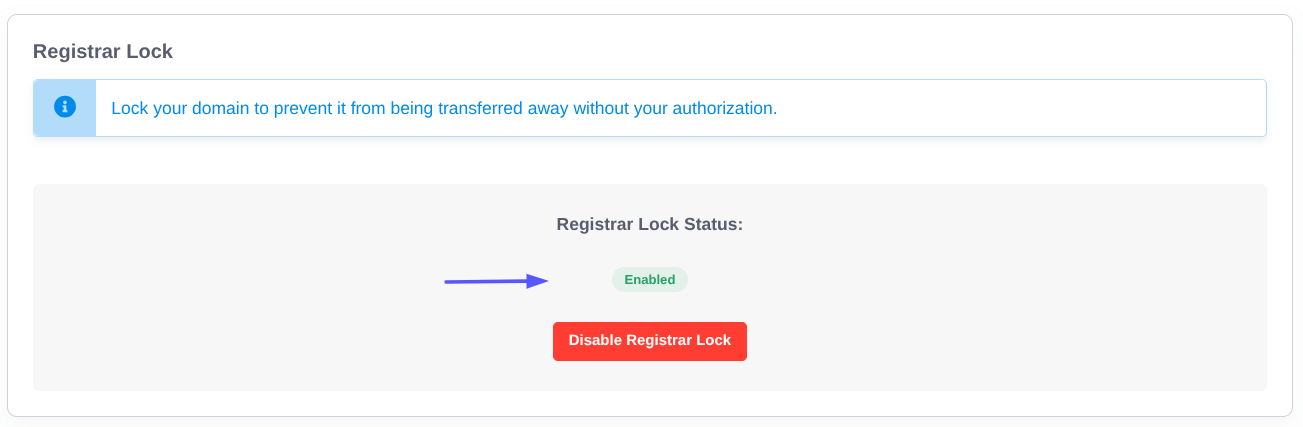 Registrar Lock Enable