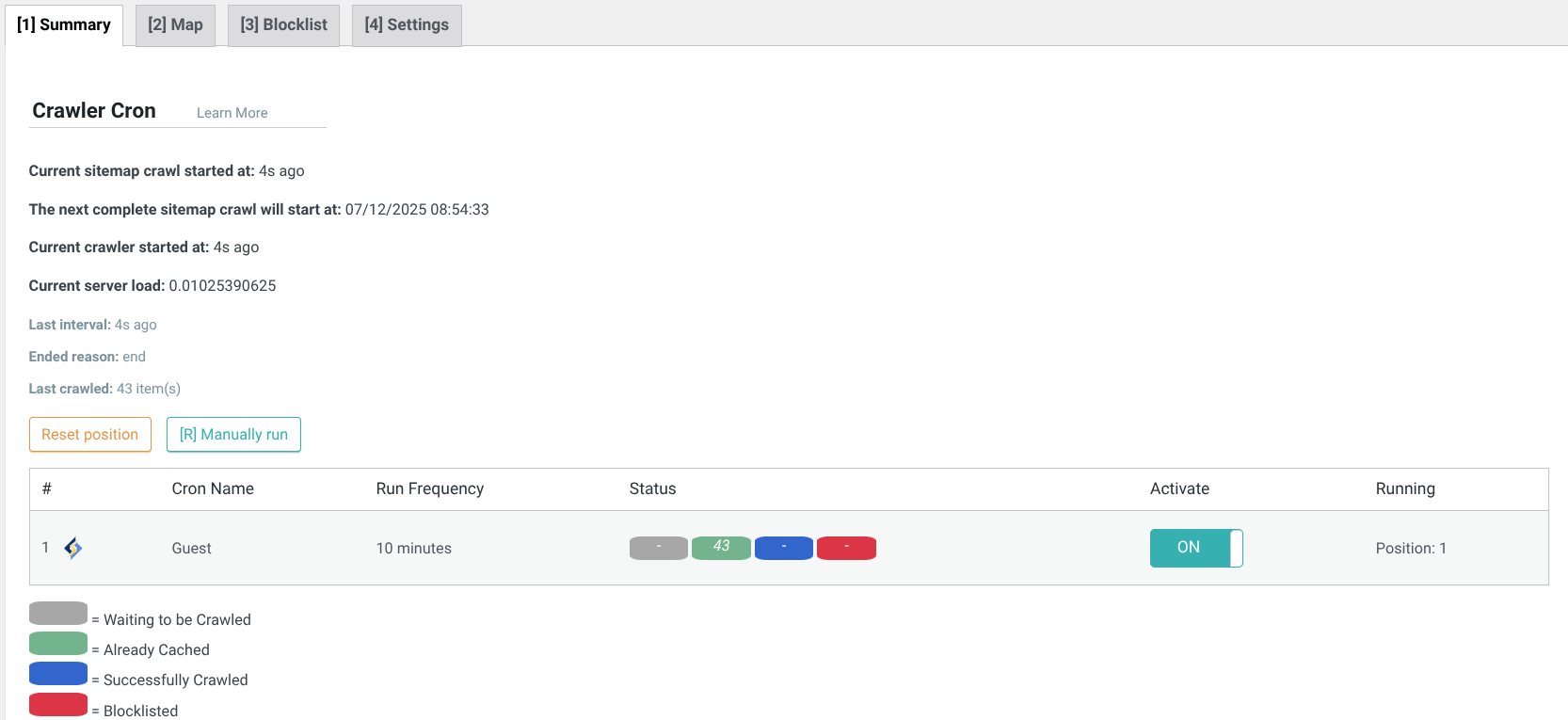 Litespeed Crawler Hit Status