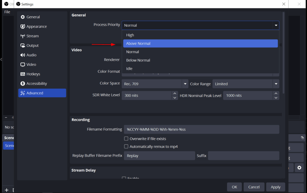 Process Priority OBS