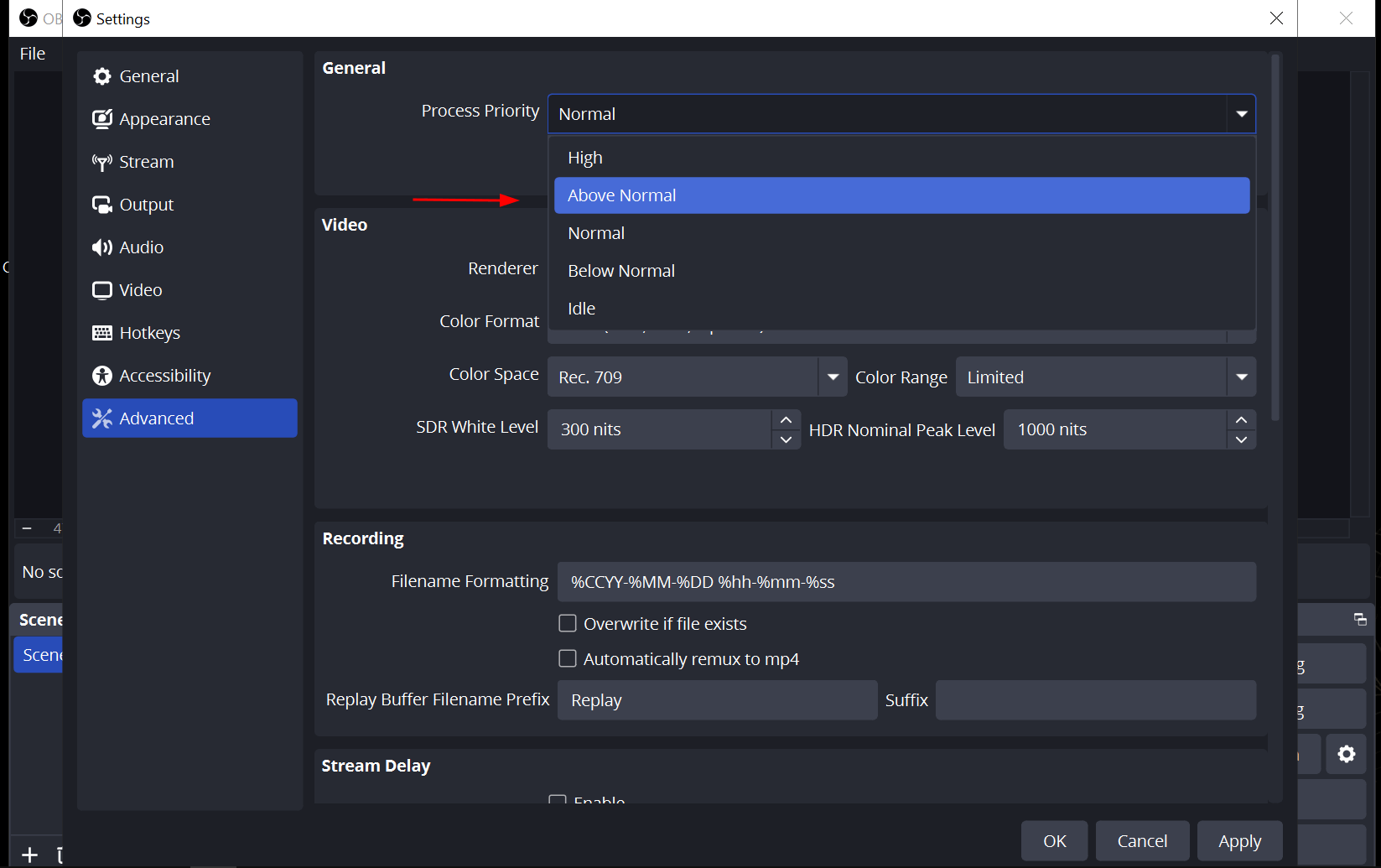 Process Priority OBS