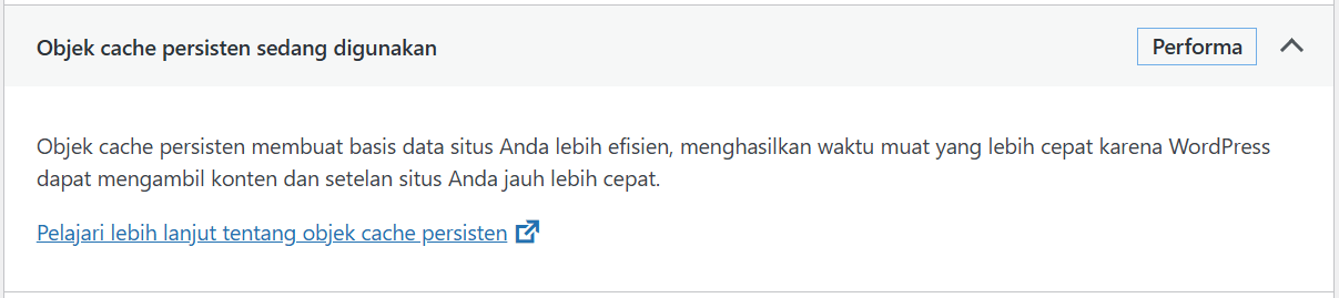 Object Cache Status